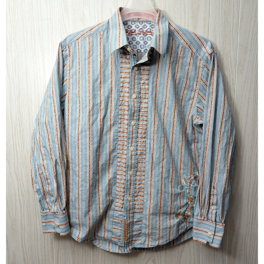 Robert Graham Shirt Mens XL Classic Fit Button Long Sleeve Embroidered Flower